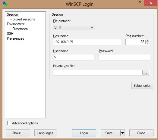 WinSCP SFTP client
