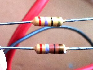Discolored resistor after 12 times overload