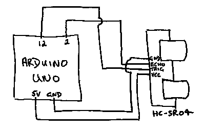 Arduino HC-SR04 circuit diagram