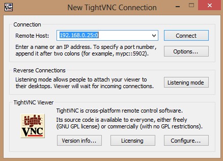 TightVNC login dialog